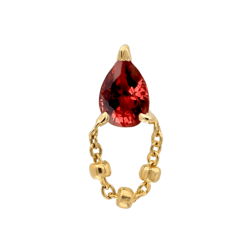 1000 Red Sapphire YG 4969 frontyellow rose gold Pupil Hall cartilage conch earlobe nostril lip press fit threadless medusa conch earring fashion style IRIS PIERCING STUDIOS