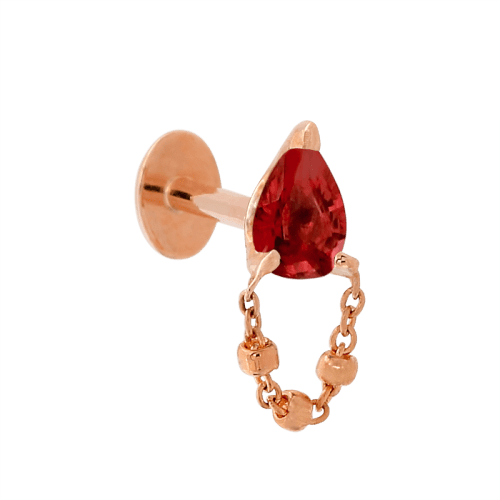 1000 Red Sapphire 4967 RG sideyellow rose gold Pupil Hall cartilage conch earlobe nostril lip press fit threadless medusa conch earring fashion style IRIS PIERCING STUDIOS