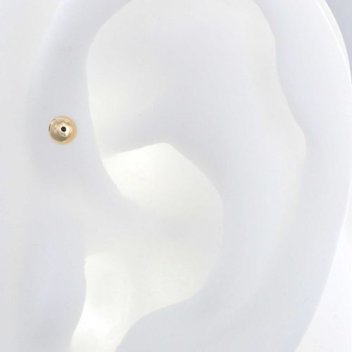 3mm half dome 7740 earIRISStudios piercing jewelry earring earlobe nostril lip tragus helix flat cartilage yellow gold