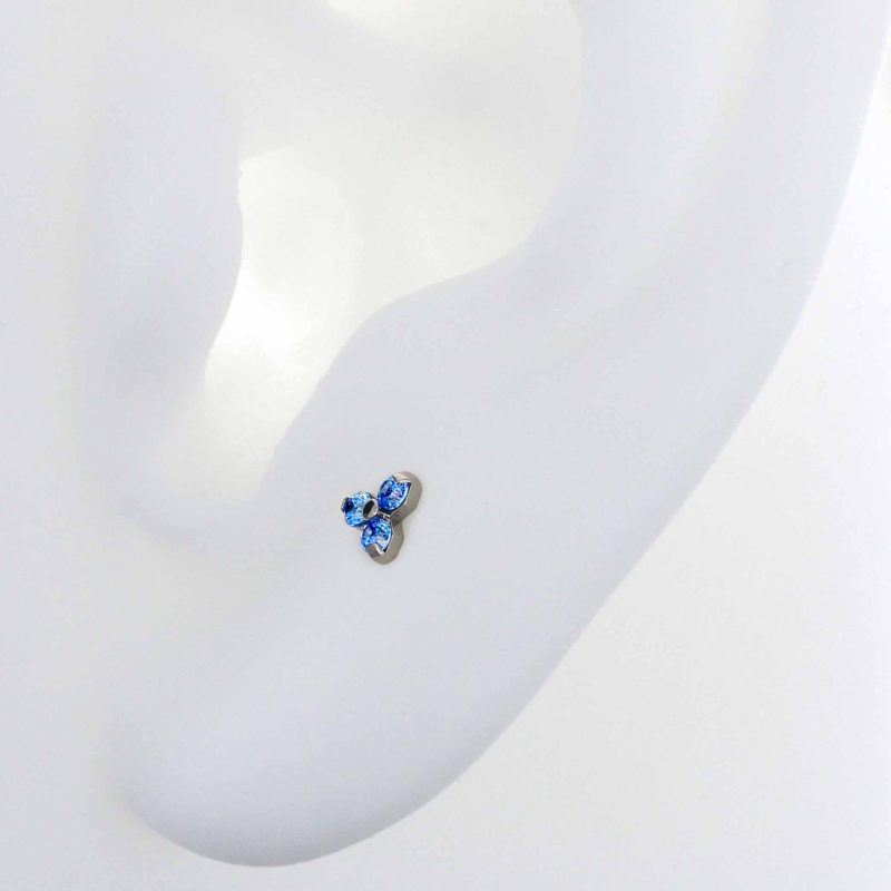 AR Blue 4575 back titanium cz jewelry neometal earlobe cartilage lip nostril tragus flat iris piercing studios ear