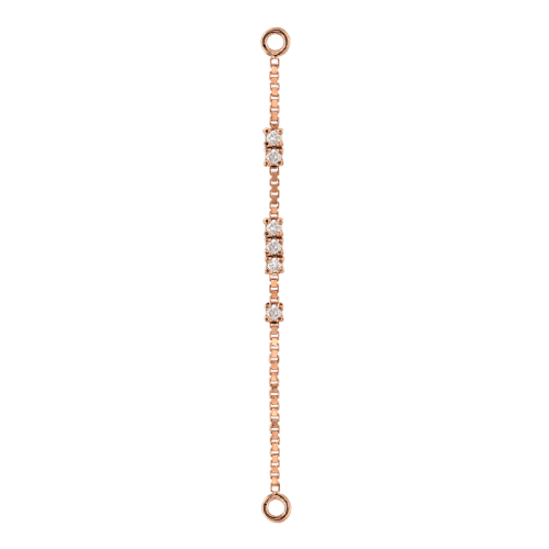 Bang Bang Lynx Chain 36mm RG DIA 3844 striaght vertical yellow rose white gold diamonds chain lasso dangle pupil hall body jewelry cartilage earlobe fashion iris percing studio dangl