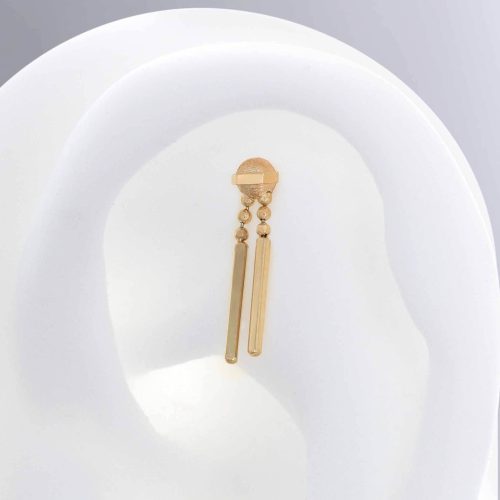 Beam Me Up yellow gold 2618 ear chain dangle cartilage nostril earring jewelry Pupil Hall IRIS PIERCING STUDIOS