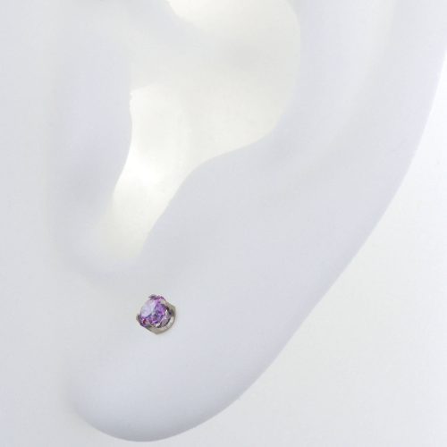 Fancy Purple 411 front prong titanium cz body jewelry neometal earlobe cartilage lip nostril tragus flat iris piercing studios ear