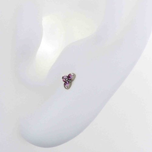 Fancy Purple 4576 back titanium cz jewelry neometal earlobe cartilage lip nostril tragus flat iris piercing studios ear