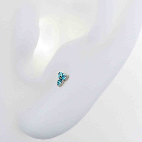 Mint Green 4577 back titanium cz cabochon jewelry neometal earlobe cartilage lip nostril tragus flat iris piercing studios ear