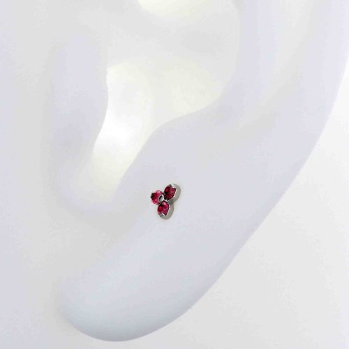 Ruby Trinity 5855 back titanium cz cabochon jewelry neometal earlobe cartilage lip nostril tragus flat iris piercing studios ear