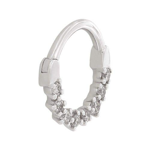 artemis white diamond 16g 2184 side white gold shiva irispiercingstudios jewelry daith septum earring cartilage hinge clicker hoop