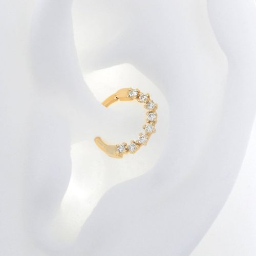 artemis white diamoned 16g 2181 ear yellow gold shiva irispiercingstudios jewelry daith septum earring cartilage hinge clicker hoop