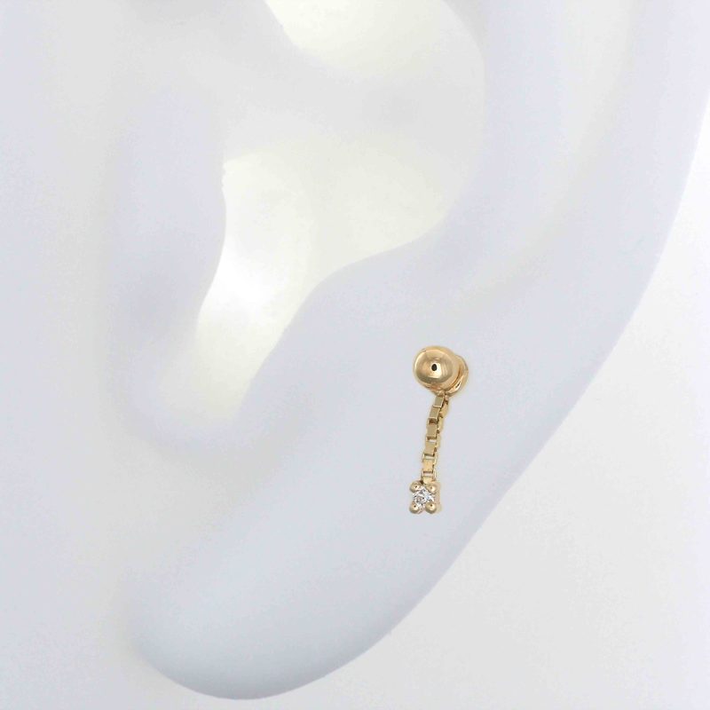 bam bam charm dia 3855 ear yellow gold pupil hall dangle chain slip jewelry diamond earlobe cartilage helix tragus irispiercingstudio