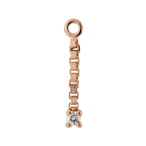 bam bam charm dia 4367 front rose gold pupil hall dangle chain slip jewelry diamond earlobe cartilage helix tragus irispiercingstudio