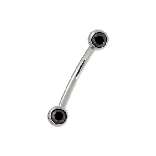 curved barbell gemmed neometal BK