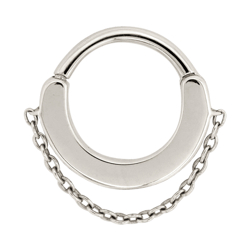 destan with chain back white gold black diamond 16g hoop hinge clicker earring huggie septum cartilage shiva jewelry irispiercingstudios chain 7569