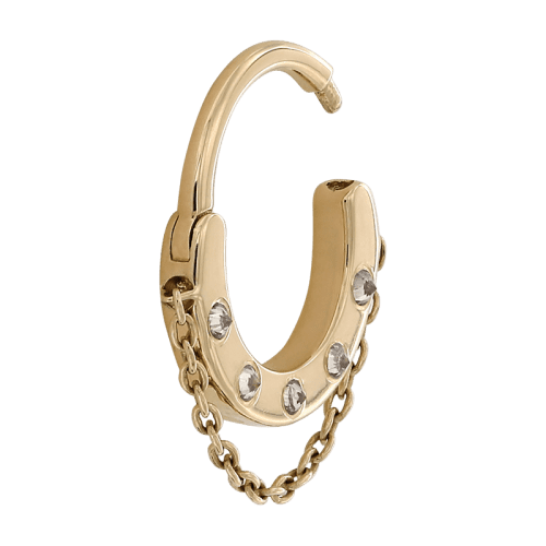 destan with chain side openyellow gold white diamond 16g hoop hinge clicker earring huggie septum cartilage shiva jewelry irispiercingstudios chain 7568