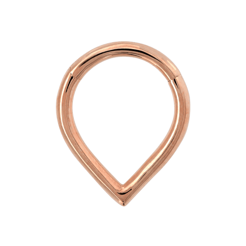 rosegold Plain Dropped Hinged Ring front 6813IRISStudios IRISpiercing bodyjewelry piercingjewelry piercing rook septum cartilage daith