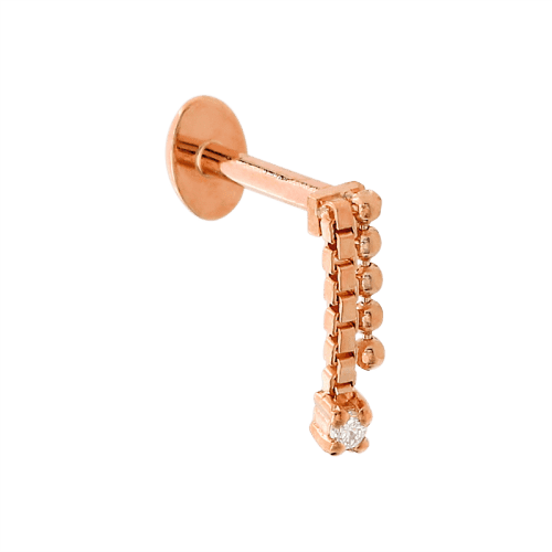 rosegold bada bing end 4265 sidechaindanglediamondcartilagenostrilearringjewelryPupilHallIRISPIERCINGSTUDIOS