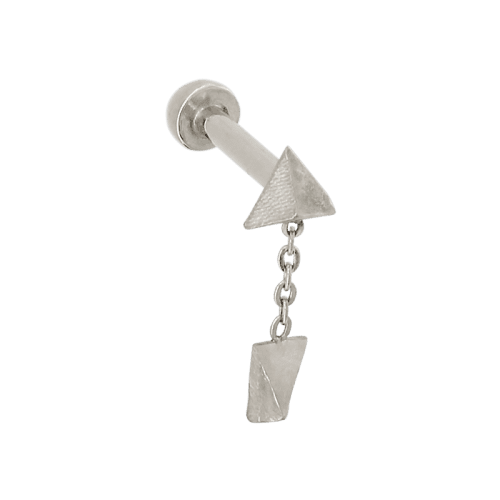 white gold contour w drip 1142 side chain dangle nose nostril earring earlobe cartilage helix tragus conch body jewelry Pupil Hall IRIS PIERCING STUDIOS